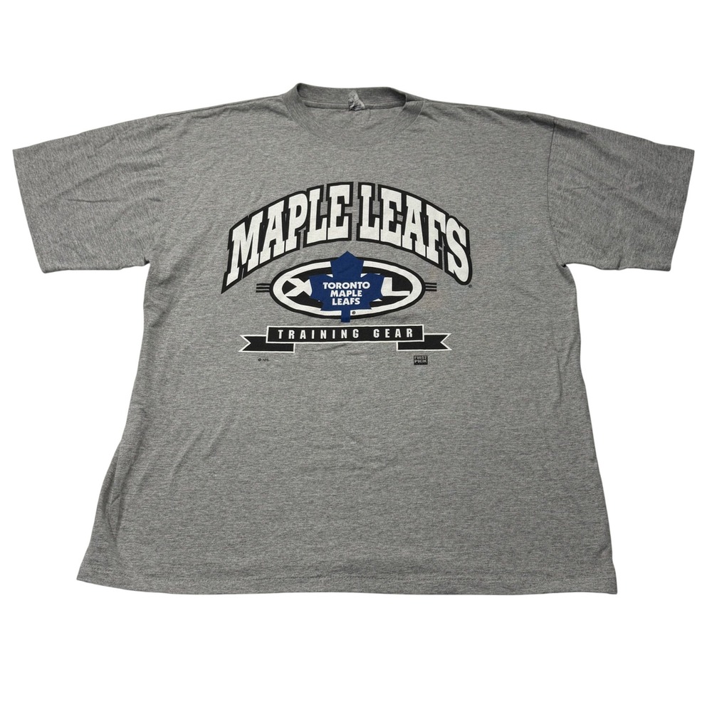 Vintage 90s Toronto Maple Leafs First Pick Training Gear T Shirt XL NHL Canada